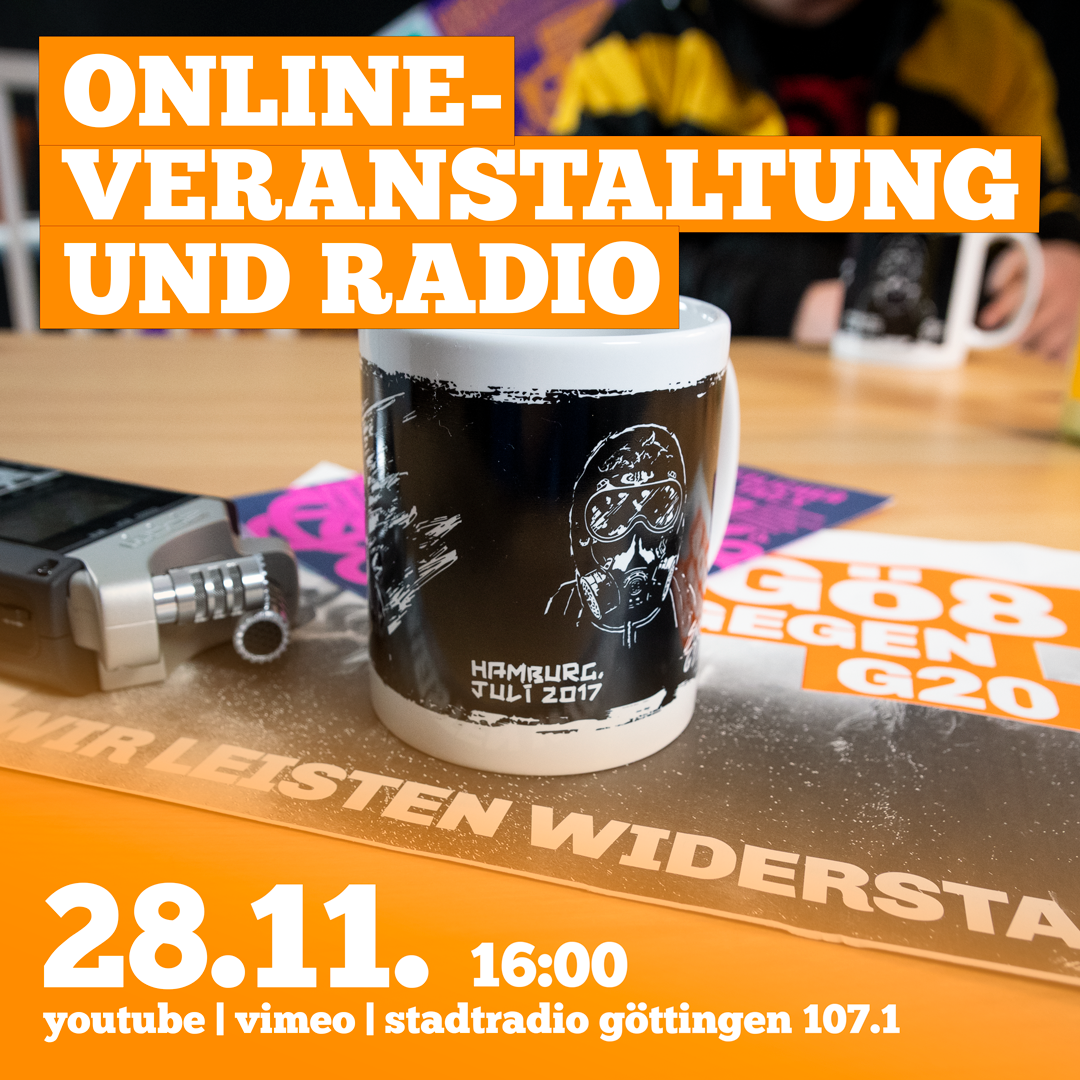 Göttingen: Online-Veranstaltung „Gö8 gegen G20 onAir“ am 28.11.