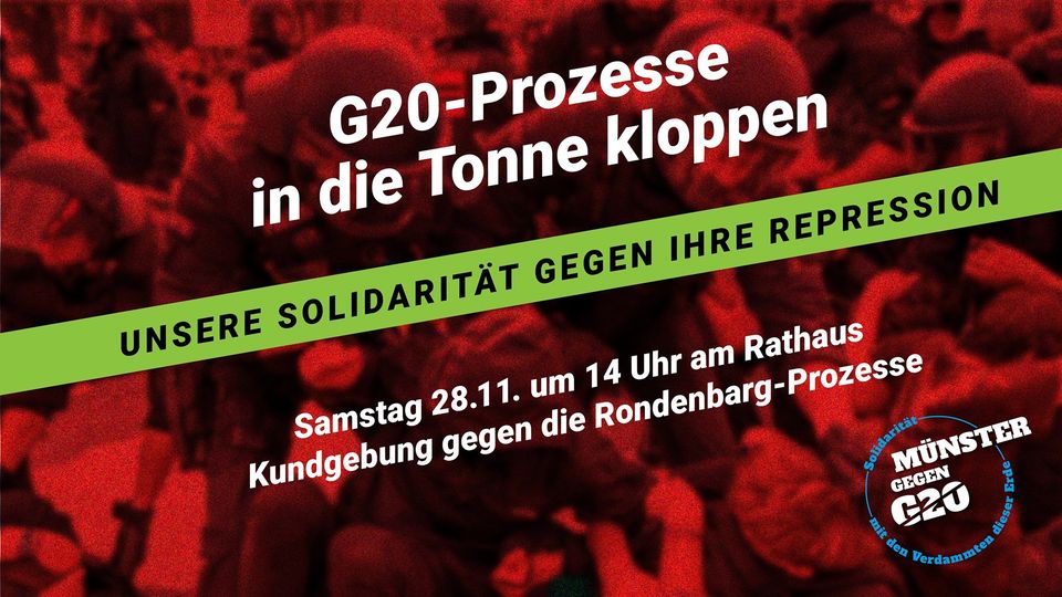 Münster: Kundgebung „G20-Prozesse in die Tonne kloppen“ am 28.11.